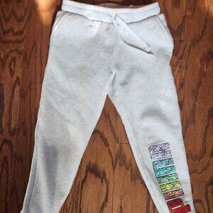 Girls Size XS (5/6) Puma Jogger Pants Sweatpants Adjustable Drawstring White